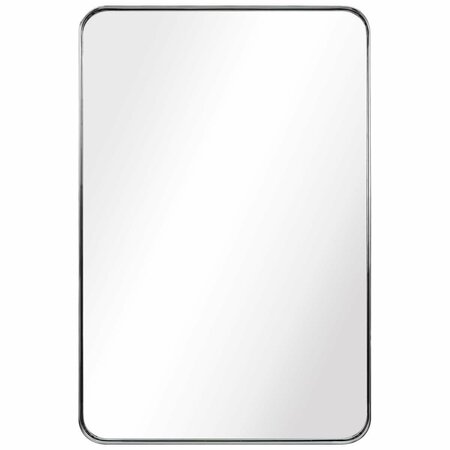 EMPIRE ART DIRECT Ultra Polished Silver Stainless Steel rectangular Wall Mirror PSM-20502-2436